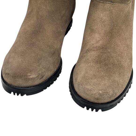 Stuart Weitzman Hidden Wedge Boot SZ 11.5 N Women's Brown Fur Lined Suede Rugged - Picture 8 of 13